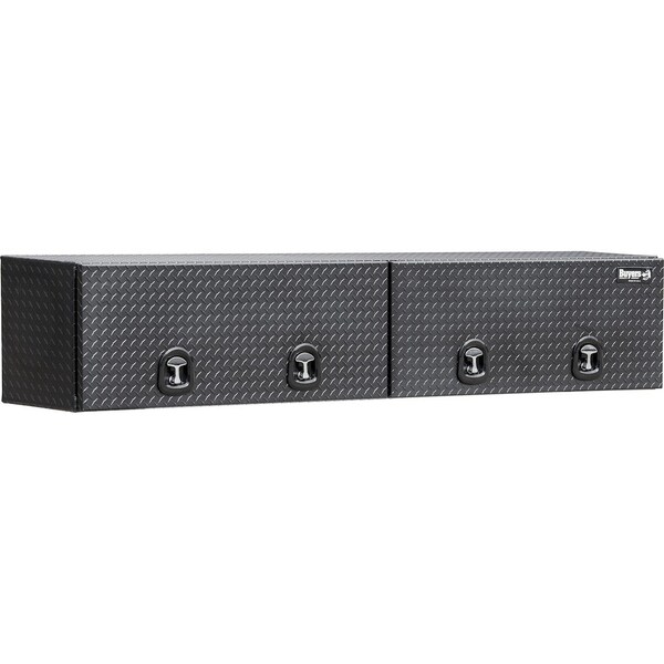 Buyers Products 16x13x96 Inch Matte Black Diamond Tread Aluminum Topsider Truck Box with Flip-Up Doors 1722361 - main